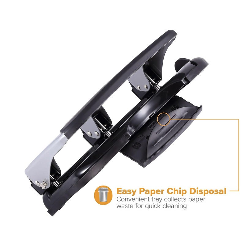 Bostitch Office EZ Squeeze Heavy Duty 3 Hole Punch, 40-Sheet Capacity, Use Less Force, Perfect for Home Office School Supplies, Sleek Design, Silver - Image 3
