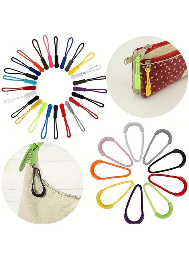 15pcs Mix Color U Shape Zipper Pulls Cord Extender For Backpacks Jackets Luggage - Image 1