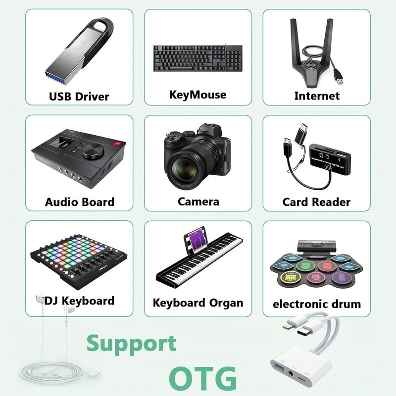 3 في 1 محول صوت عالمي من نوع C مقاس 3.5 ملم، منفذ سلك مزدوج من نوع C إلى AUX صوت USB USB C مقبس سماعة أبيض لأجهزة iPhone iPad Pro سماعة رقمية محول OTG شحن PD محمول للتوصيل والتشغيل - Image 5