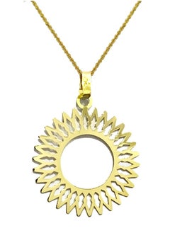 18K Pure Gold Elegant Round Design Pendant Necklace