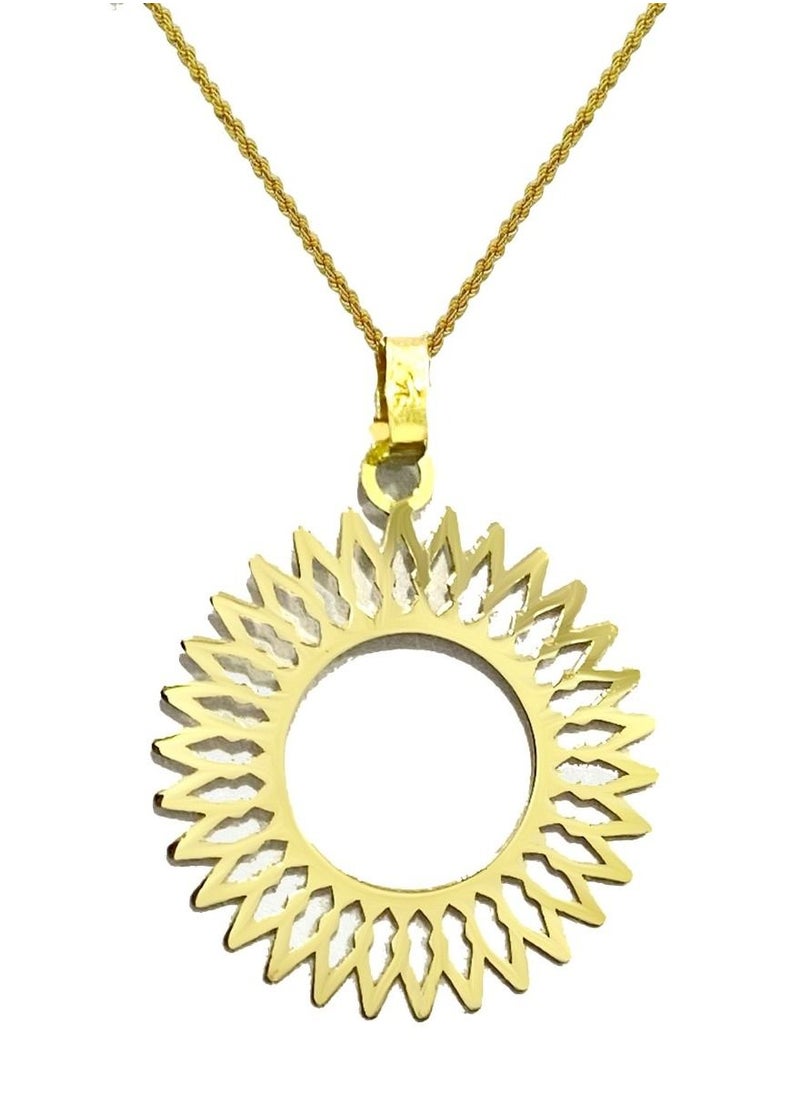 Hamsa.ae - 18K Pure Gold Elegant Round Design Pendant Necklace - Image 1