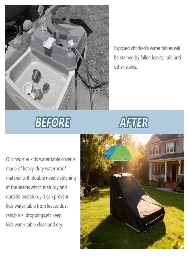 Dipurman Kids Water Table Cover,Heavy Duty 600D Waterproof and Dustproof Toddler Water Play Table Cover,Compatible with Waterpark Wonders Two-Tier Water Table Black - Image 5