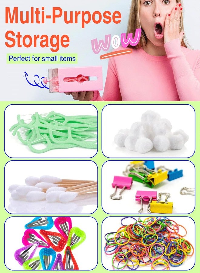 MKOSAB Qtip Holder,6 Pack Bathroom Organizer for Cotton Swabs,Balls,Pads, Floss, Hair Ties,Mini Q-tip Dispenser for Dorm,Office Storage,Vanity Accessories Home Decor,Wall Mounted No Drill (Pink-6) - Image 3