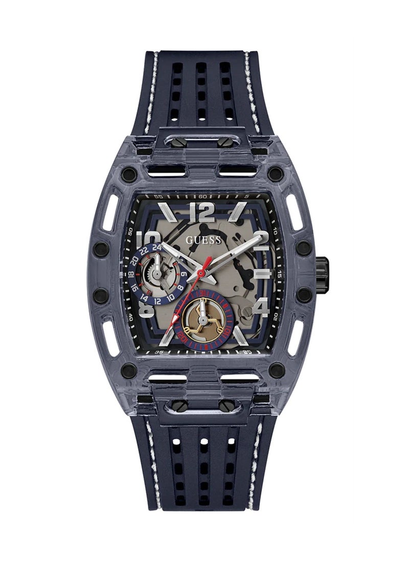 GUESS - Phoenix Men's Navy Case Blue Silicone Watch GW0499G1 - 42mm - Image 1