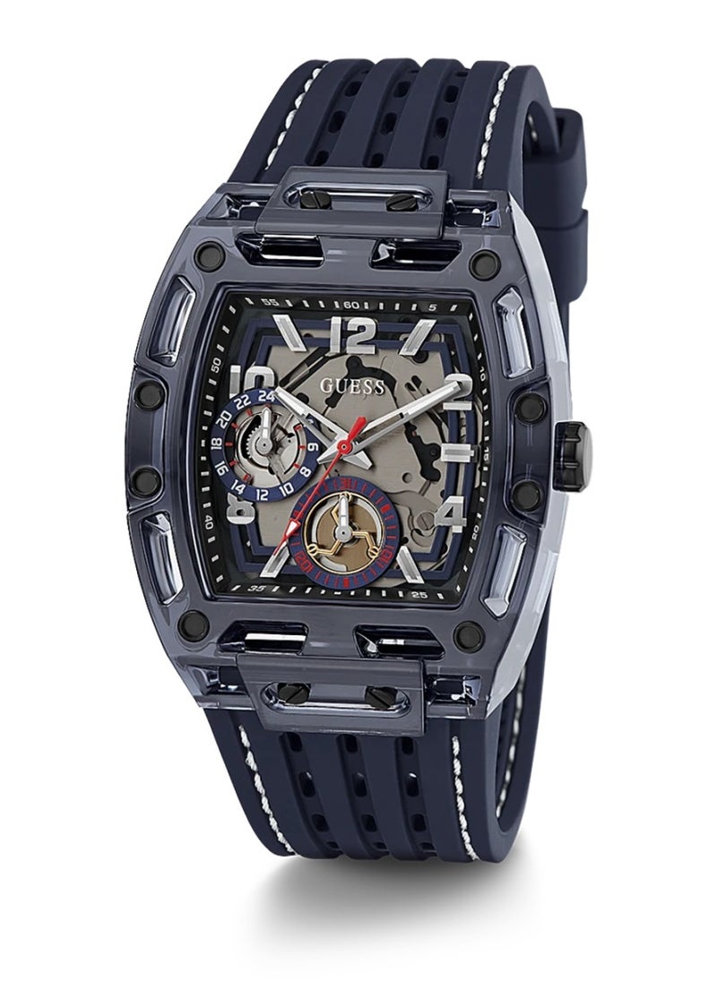 GUESS - Phoenix Men's Navy Case Blue Silicone Watch GW0499G1 - 42mm - Image 1