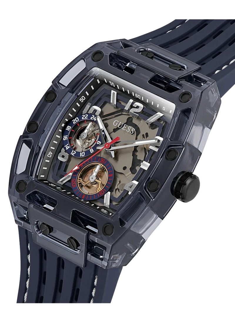 GUESS - Phoenix Men's Navy Case Blue Silicone Watch GW0499G1 - 42mm - Image 1