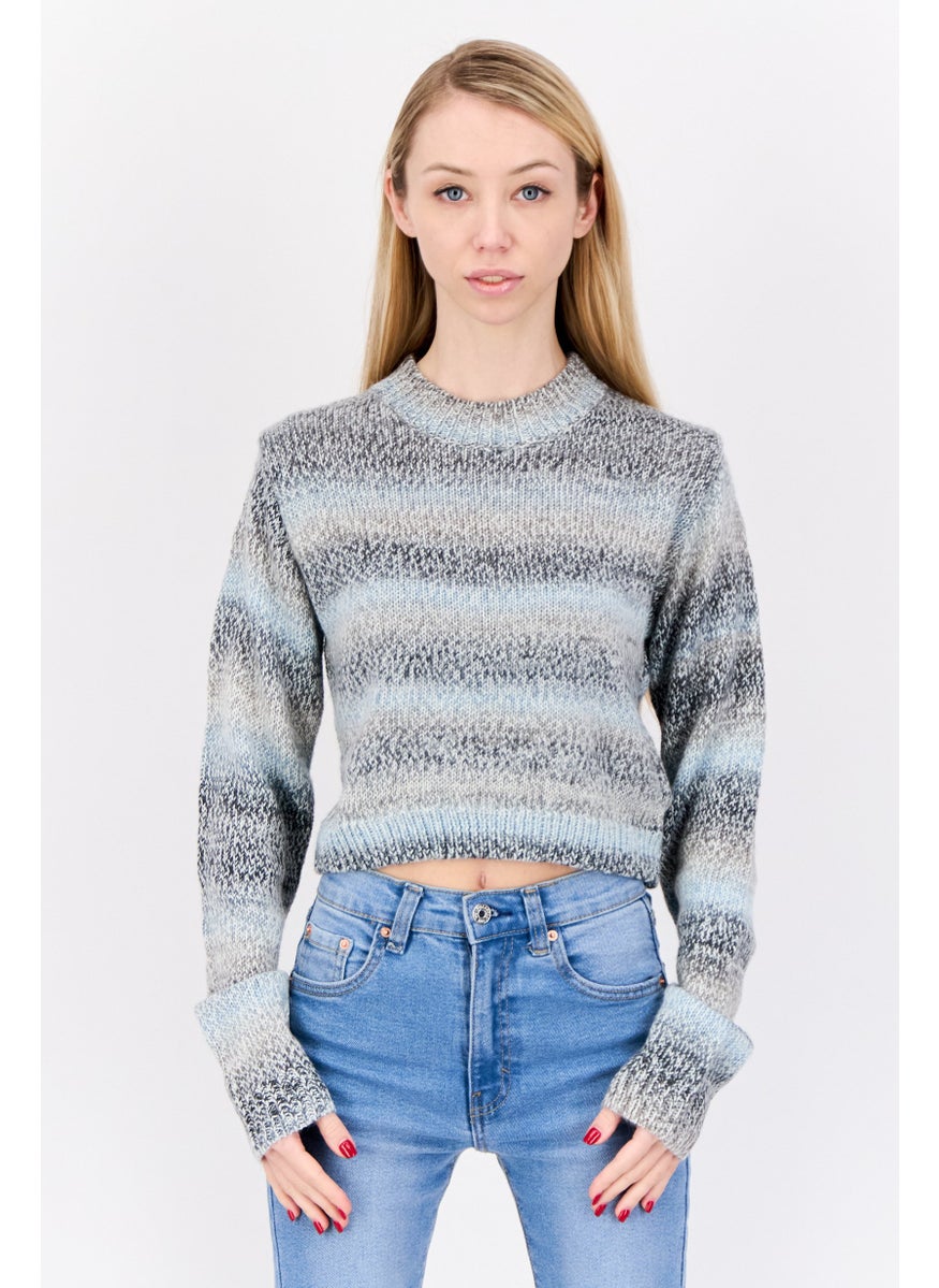 NIA Women Ribbed Collar Knitted Sweaters, Multicolor  - Image 1