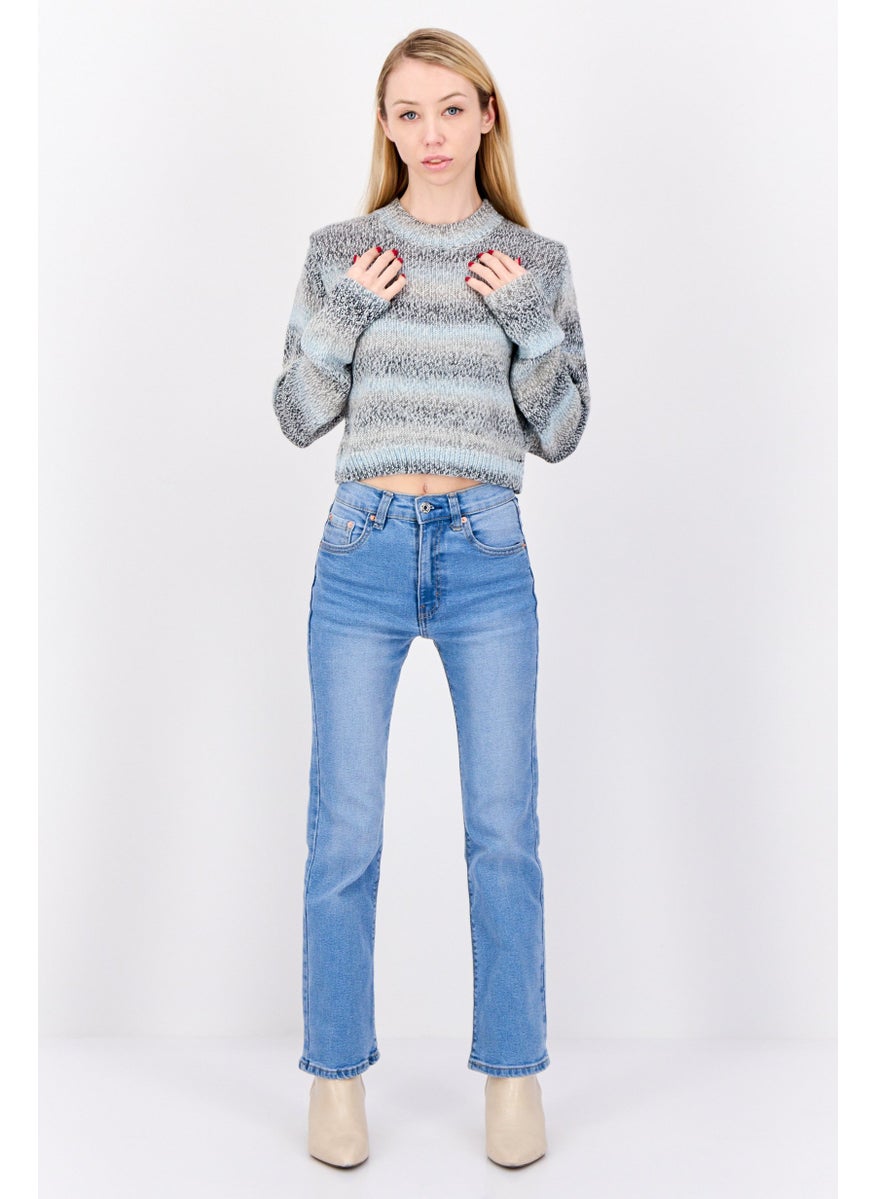 NIA Women Ribbed Collar Knitted Sweaters, Multicolor  - Image 4