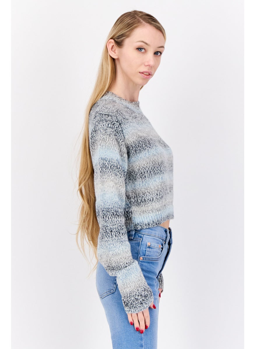 NIA Women Ribbed Collar Knitted Sweaters, Multicolor  - Image 2