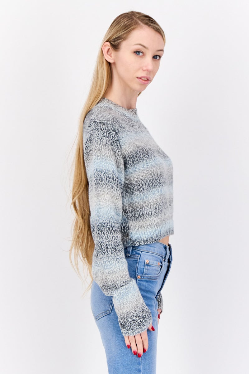 NIA Women Ribbed Collar Knitted Sweaters, Multicolor - Image 2