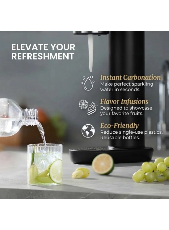 epicarma Soda Maker Sparkling Water Machine with 900ml BPA-Free Carbonating Bottle, Homemade Fizzy Drink Maker, DIY Soda Carbonator for Fresh Sparkling Water, Soft Drink Beverage Maker for Home & Kitchen (CO₂ Cylinder Not Included) - Image 3