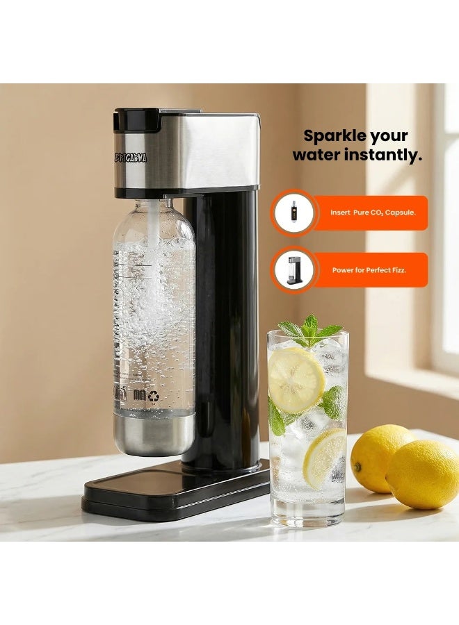 epicarma Soda Maker Sparkling Water Machine with 900ml BPA-Free Carbonating Bottle, Homemade Fizzy Drink Maker, DIY Soda Carbonator for Fresh Sparkling Water, Soft Drink Beverage Maker for Home & Kitchen (CO₂ Cylinder Not Included) - Image 2