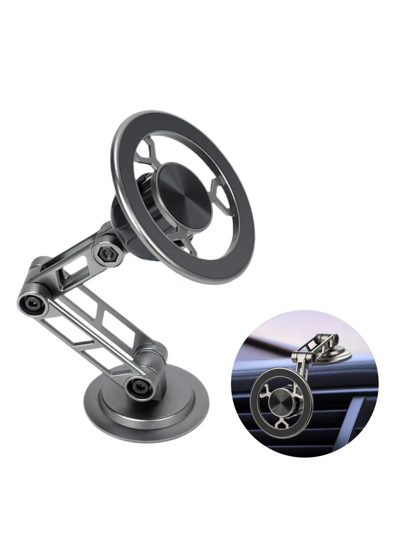 Sunshine 2025 Next-Gen Dashboard Car Phone Holder: Sleek Premium Aluminum Alloy, MagSafe-Compatible, 1080° Rotating, Ultra-Stable with Strong Adhesive  One-Handed Operation for iPhone 16/15, Galaxy - Image 1