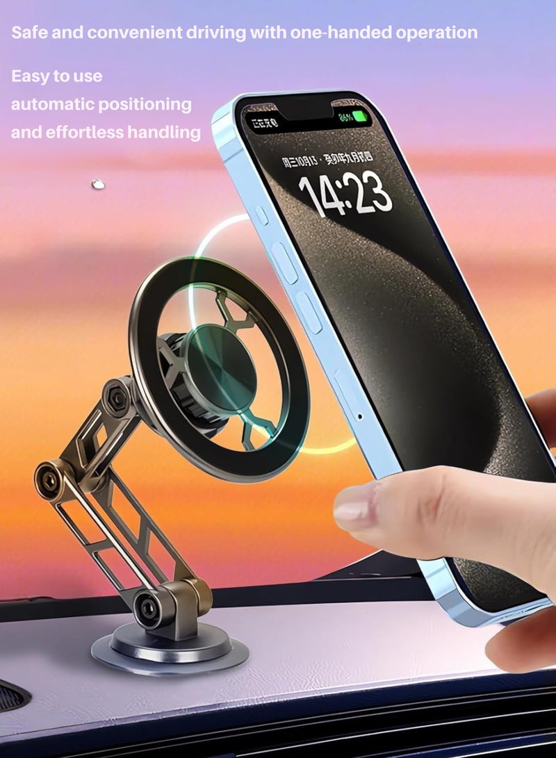 Sunshine 2025 Next-Gen Dashboard Car Phone Holder: Sleek Premium Aluminum Alloy, MagSafe-Compatible, 1080° Rotating, Ultra-Stable with Strong Adhesive  One-Handed Operation for iPhone 16/15, Galaxy - Image 4