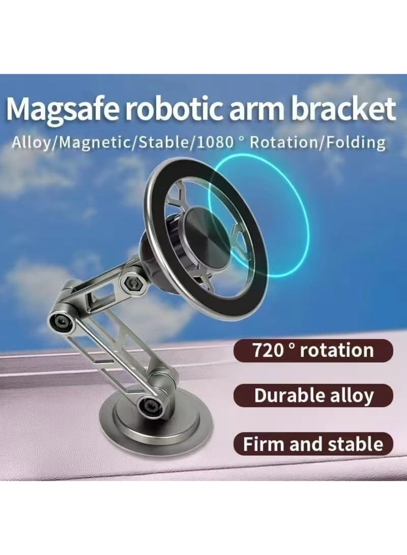 Sunshine 2025 Next-Gen Dashboard Car Phone Holder: Sleek Premium Aluminum Alloy, MagSafe-Compatible, 1080° Rotating, Ultra-Stable with Strong Adhesive  One-Handed Operation for iPhone 16/15, Galaxy - Image 2