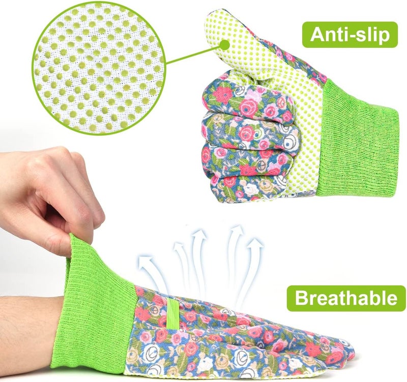 Ainiv Floral Gardening Gloves for Women/Ladies, Non-Slip Garden Work Gloves,Breathable Yard Work Glove Light Working Gloves - Image 3