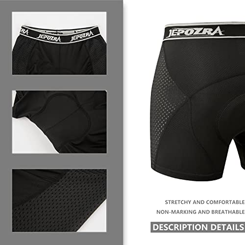 JEPOZRA Men's Cycling Underwear 3D Cushion Padded Bike Riding Shorts Breathable Quick Dry Bicycle Shorts (3dgrey-2, XXL) - Image 3