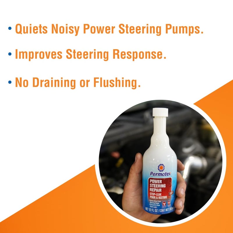 Permatex 30303 Power Steering - Stop Leak, 12 fl oz, Effectively Stops Power Steering System Leaks While Revitalizing Seals and O-Rings - Image 3