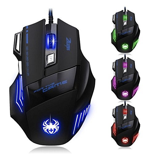 zelotes 7200 DPI 7 Buttons Professional LED Optical USB Wired Gaming Mouse Mice for Gamer - Image 1