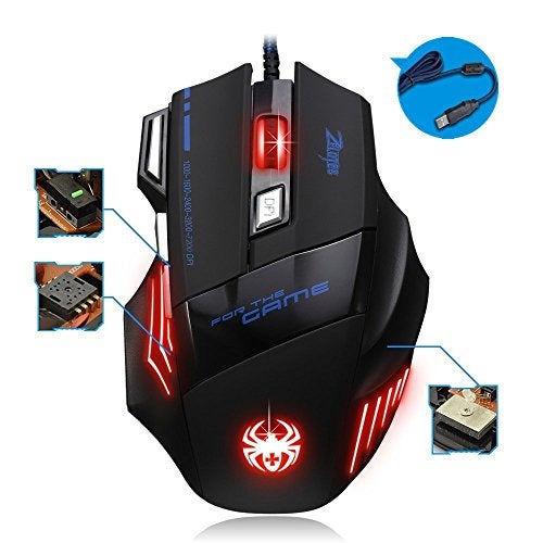 zelotes 7200 DPI 7 Buttons Professional LED Optical USB Wired Gaming Mouse Mice for Gamer - Image 3