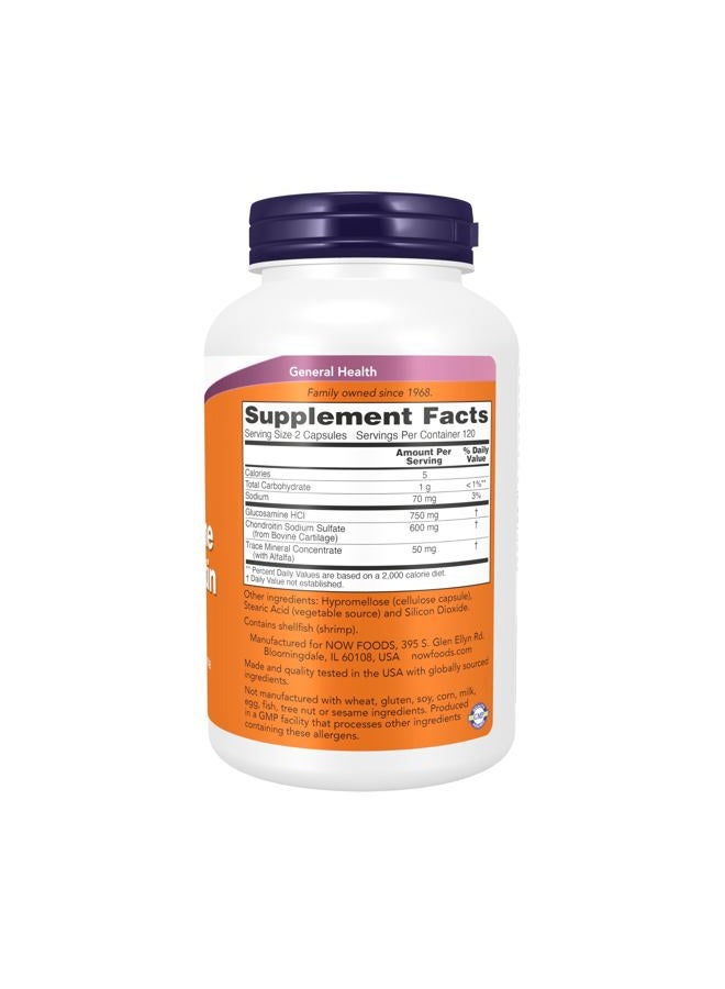 now Glucosamine & Chondroitin with Trace Minerals,240 Capsules - Image 2