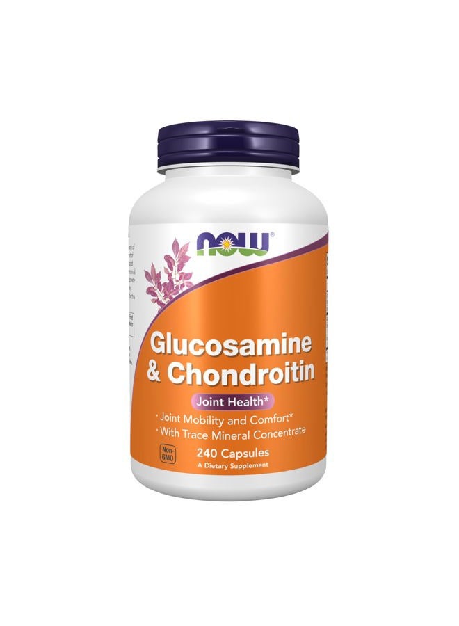 now Glucosamine & Chondroitin with Trace Minerals,240 Capsules - Image 1