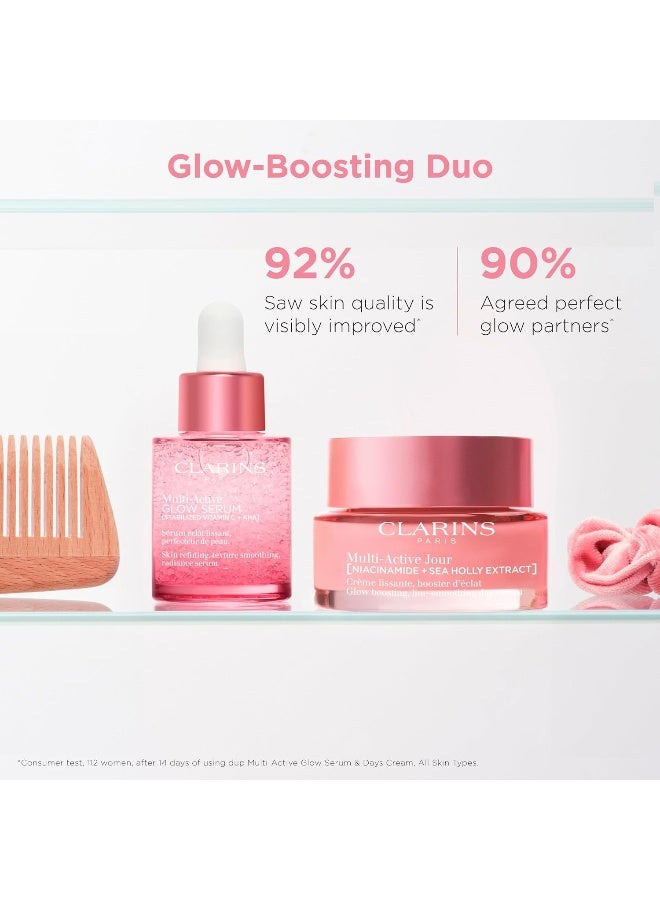 CLARINS Multi-Active Glow Serum 30ml | Brightening & Radiance-Boosting Anti-Aging Face Serum | Visibly Reduces Fine Lines, Dullness & Uneven Skin Tone | Multi-Action Glow-Enhancing Youth-Activating Serum with Plant Extracts 30ml - Image 3
