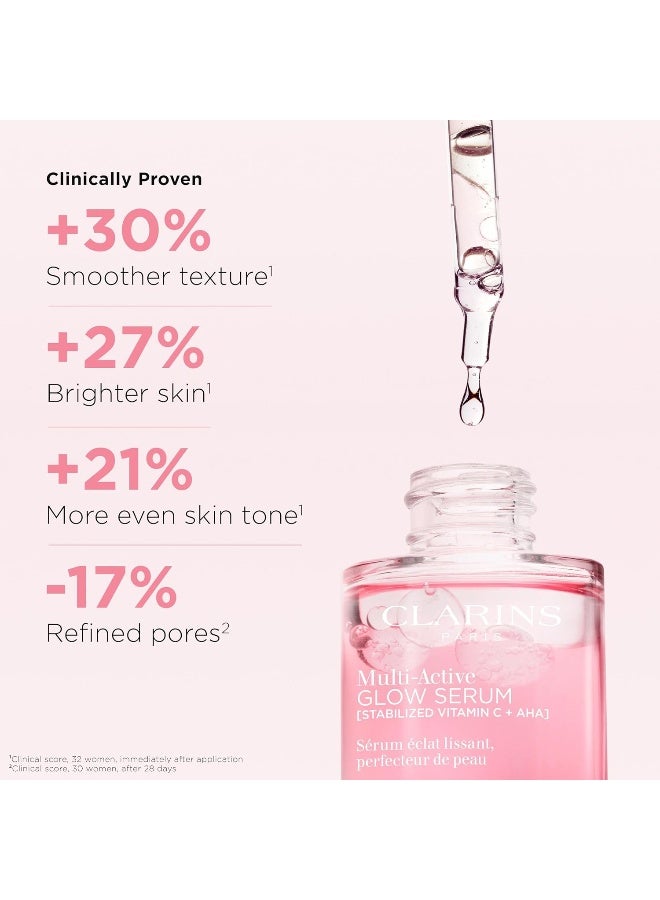 CLARINS Multi-Active Glow Serum 30ml | Brightening & Radiance-Boosting Anti-Aging Face Serum | Visibly Reduces Fine Lines, Dullness & Uneven Skin Tone | Multi-Action Glow-Enhancing Youth-Activating Serum with Plant Extracts 30ml - Image 2