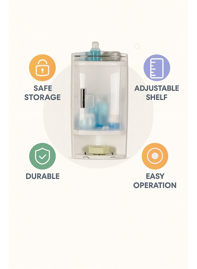 Primanova Corner Storage Cabinet Wall Mount Plastic Rust Proof Organizer With Transparent Door One Tier For Bathroom And Kitchen 21 cm x 18 cm x 49 cm - Image 4