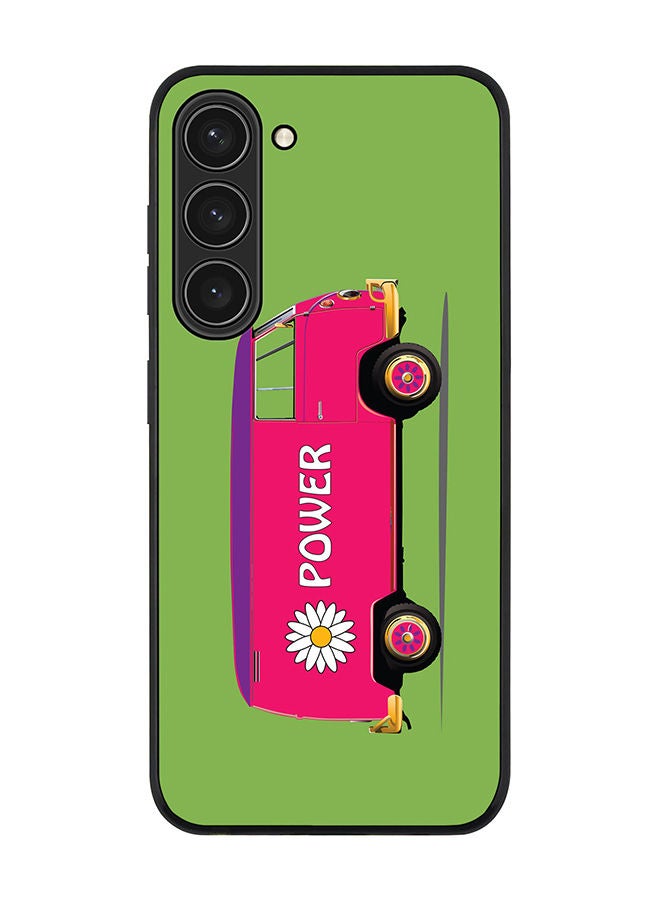 Stylizedd Rugged Black edge case for Samsung Galaxy S23+ 5G Slim fit Soft Case Flexible Rubber Edges Anti Drop TPU Gel Thin Cover - Flower Power - Image 1