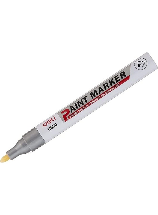 Deli Doku Paint Marker Pen, Metal Barrel, silver - Image 1