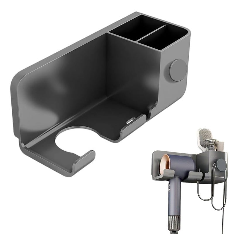 NHSK Enterprise NHSK ENTERPRISE Hair dryer organizer Wallmounted hair dryer holder Hair Dryer Rack with Styling Tool Organizer SelfAdhesive Hair Dryer Rack Perfect For Bathroom Salon Dressing Room parlour1 pcs - Image 1