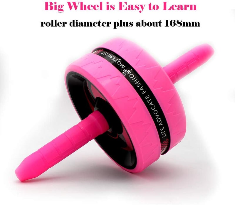 BiJun Ab Roller Wheel for Abs Workout - Complete Home Gym Set with AB Wheel Roller, Knee Mat, and Jump Rope (Pink) - Image 4
