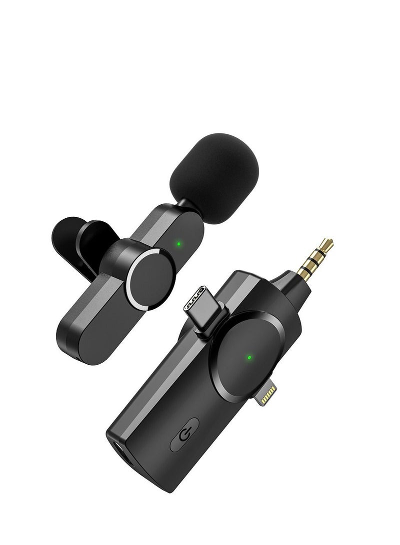 GULFLINK GULFLINK Multifunctional 3 in 1 receiver wireless recording microphone lavalier collar lapel microphone use for smartphone PC Camera - Image 2