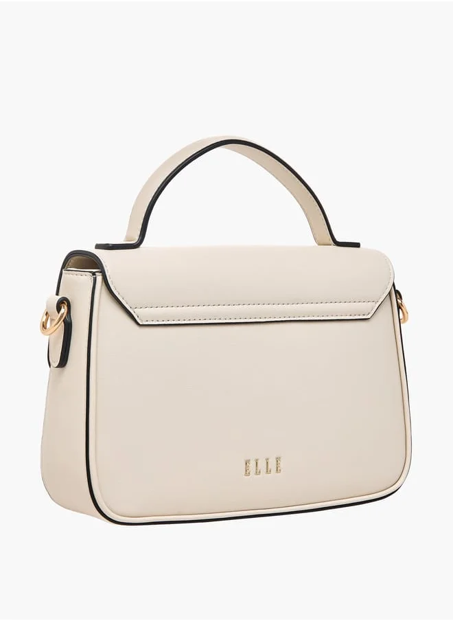 ايل Women Monogram Print Satchel Bag with Top Handle and Detachable Strap
