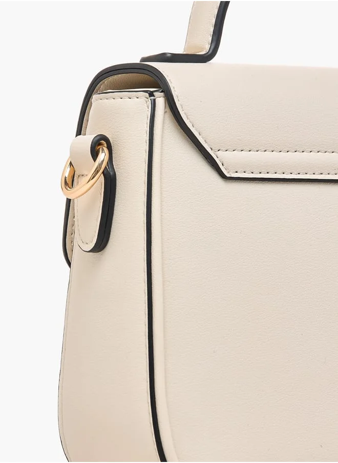 ايل Women Monogram Print Satchel Bag with Top Handle and Detachable Strap