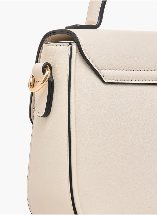 ELLE - Women Monogram Print Satchel Bag with Top Handle and Detachable Strap - Image 1