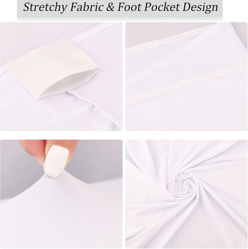 comfrt 4 Pack 6FT Round Spandex Tablecloth 72 Inch White Stretchable Table Cover Washable and Wrinkle Resistant Table Cloth, Fitted Round Table for Wedding, Banquet, Birthday, Party, Restaurant (White) - Image 3