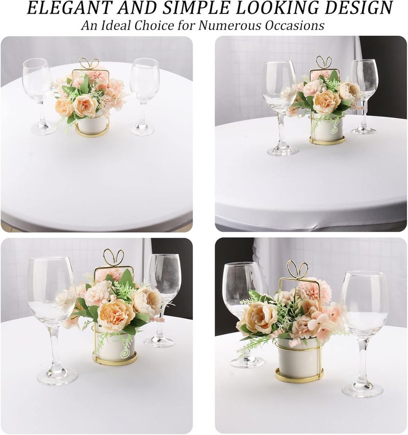 comfrt 4 Pack 6FT Round Spandex Tablecloth 72 Inch White Stretchable Table Cover Washable and Wrinkle Resistant Table Cloth, Fitted Round Table for Wedding, Banquet, Birthday, Party, Restaurant (White) - Image 4