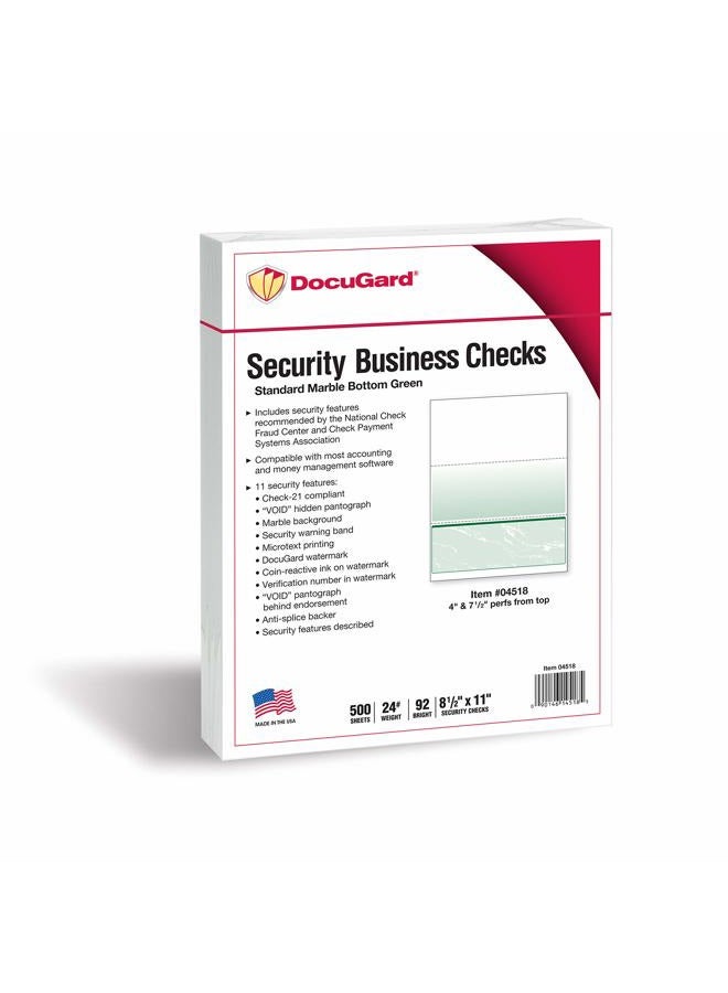 DocuGard Green Marble Bottom Check, 8.5 x 11 Inches, 24 lb, 500 Sheets, 1 Check Per Sheet (04518) - Image 2
