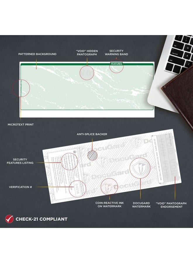 DocuGard Green Marble Bottom Check, 8.5 x 11 Inches, 24 lb, 500 Sheets, 1 Check Per Sheet (04518) - Image 3