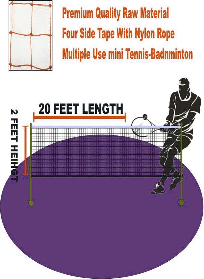 Victory Badminton Net | Pickle Ball Net and Tennis Net for Outdoor, Indoor or Badminton Sports, Nylon, Super Special Quality Badminton Net (RED) - Image 5