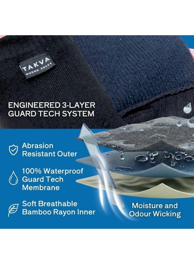 takva جوارب وضوء تاكفا | جوارب من رايون البامبو قابلة للتنفس ومقاومة للماء مناسبة لمختلف الأنشطة الخارجية (للجنسين) - Image 4