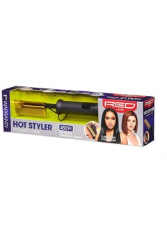 Red by Kiss Hot Comb Hair Straightener 450 Degrees Straight Teeth Electric Heating Comb Pressing Comb Brush for Straightening Hair and Beard Curling Iron for Natural Black Hair