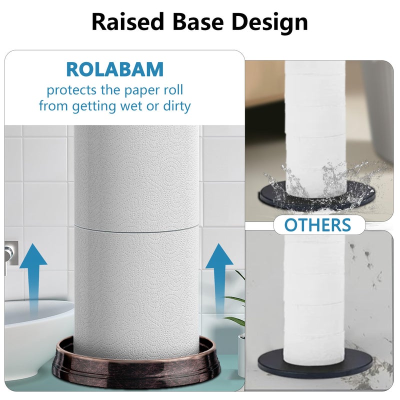 ROLABAM Toilet Paper Holder Stand  Free Standing Toilet Paper Storage for Bathroom  Weighted Base with Reserve for 4 Roll (2 Pack  Oil Rubbed Bronze) - Image 3