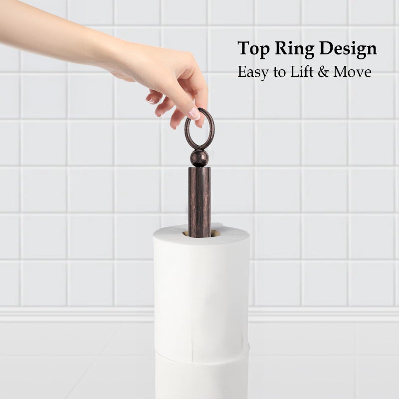 ROLABAM Toilet Paper Holder Stand  Free Standing Toilet Paper Storage for Bathroom  Weighted Base with Reserve for 4 Roll (2 Pack  Oil Rubbed Bronze) - Image 2