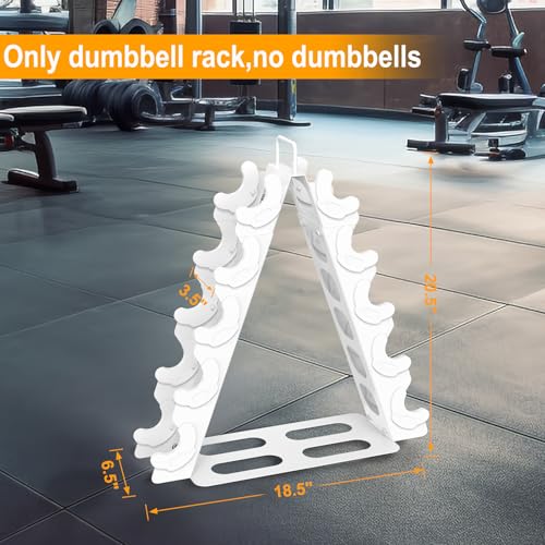 ZHSX Dumbbell Rack 5 tier(Dumbbells not included), A-Frame Metal Dumbbell Holder with Handle, Multilevel Weight Storage Organizer for Dumbbells, Tree Shape Compact Weight Rack/Holde(White) - Image 2