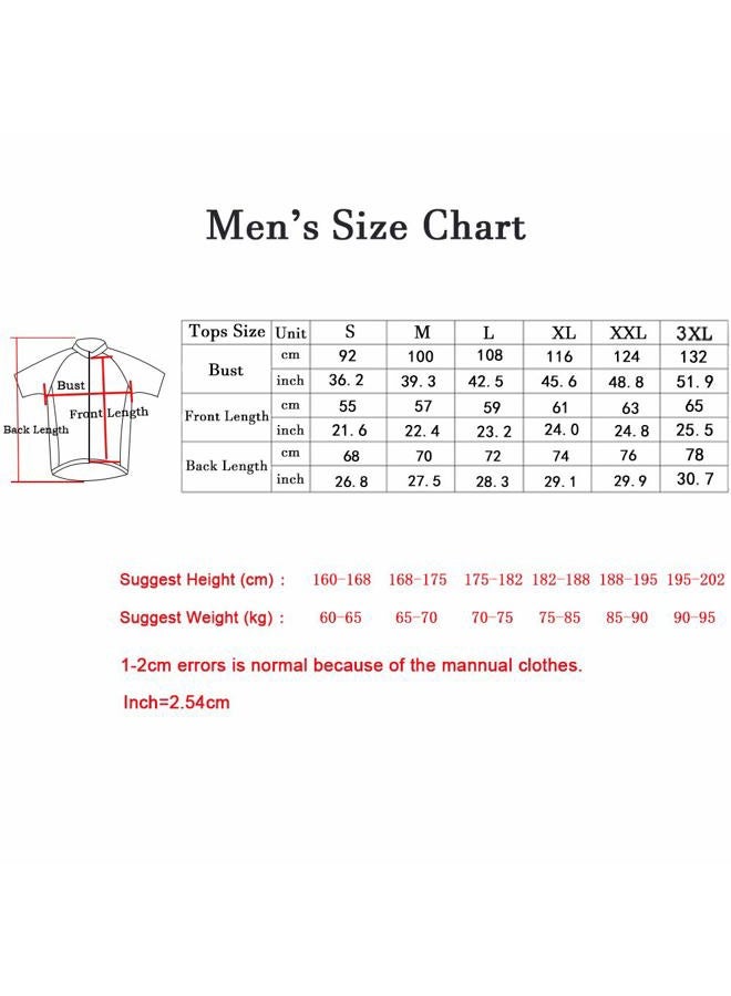 GCRFL Men's Cycling Jersey Short Sleeve Biking Shirt with 4 Rear Pockets Breathable Quick Dry Bicycle Jersey, Blue White, M - Image 4