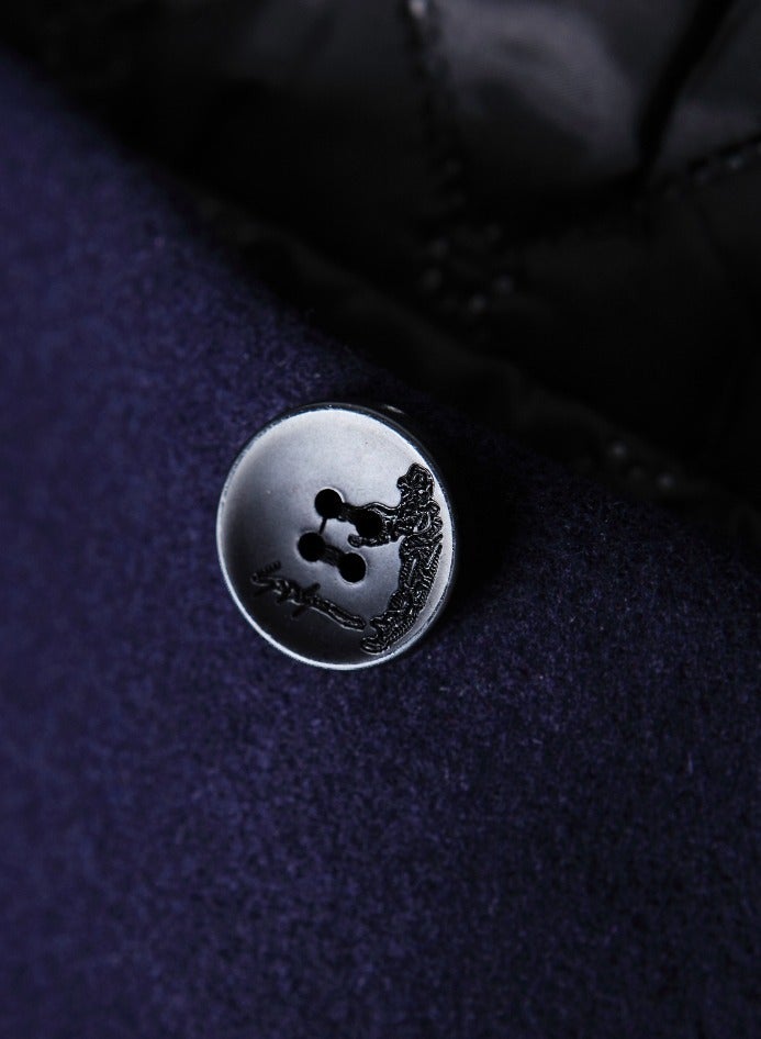 Loquat Fashion Men Winter Solid Colour Trench Coat Outwear Overcoat Long Sleeve Jacket navy/dark blue coat - Image 4