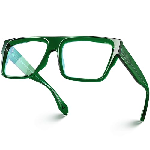 VISOONE Square Full Rim Blue Light Blocking Glasses Large Fashion Computer Multi Colors Eyeglass Frame Women Men ALBA - Image 1